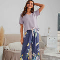 Cotton Crepe Loungewear Set with Airy Two-Piece Shape