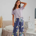 Cotton Crepe Loungewear Set with Airy Two-Piece Shape