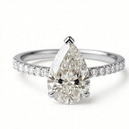 Water Drop Zirconia Inlaid Ring in Three Tones