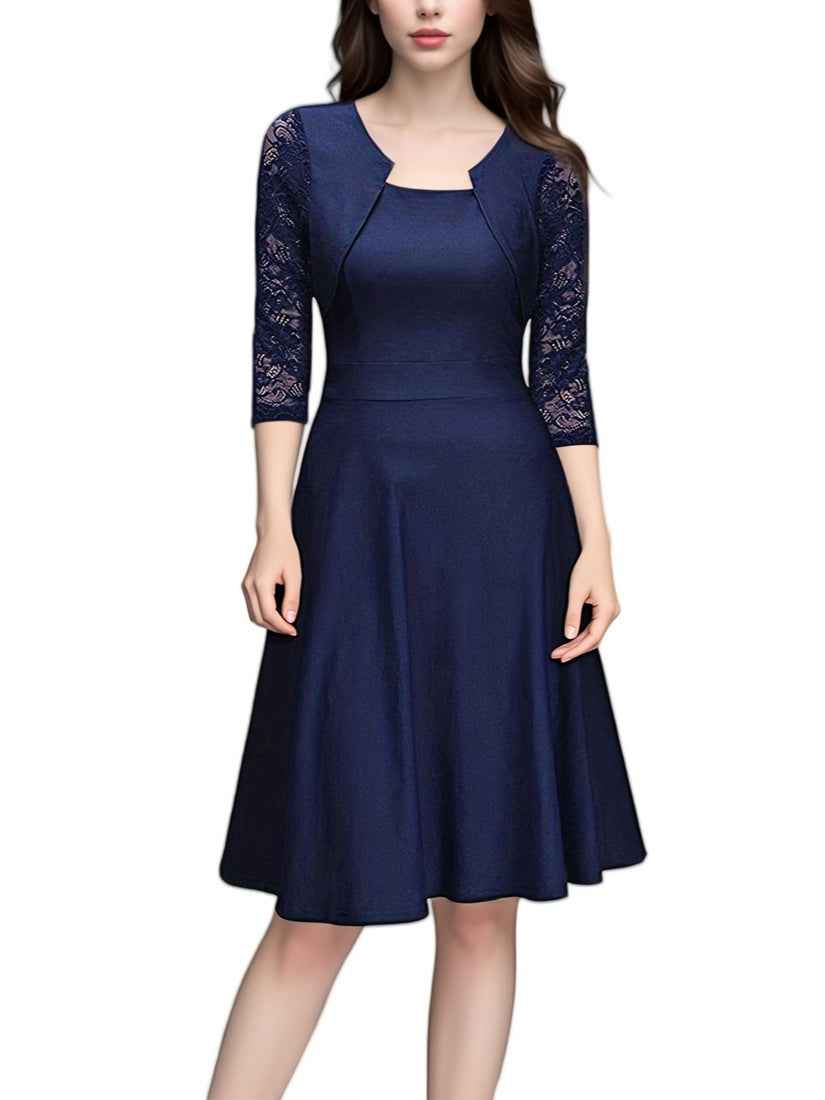 Lace Dress with Delicate Trims and a Flattering Soft Cut