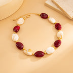 Bohemian Geometric Asymmetric Beaded Necklace
