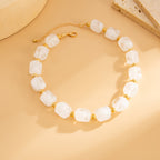 Bohemian Geometric Asymmetric Beaded Necklace