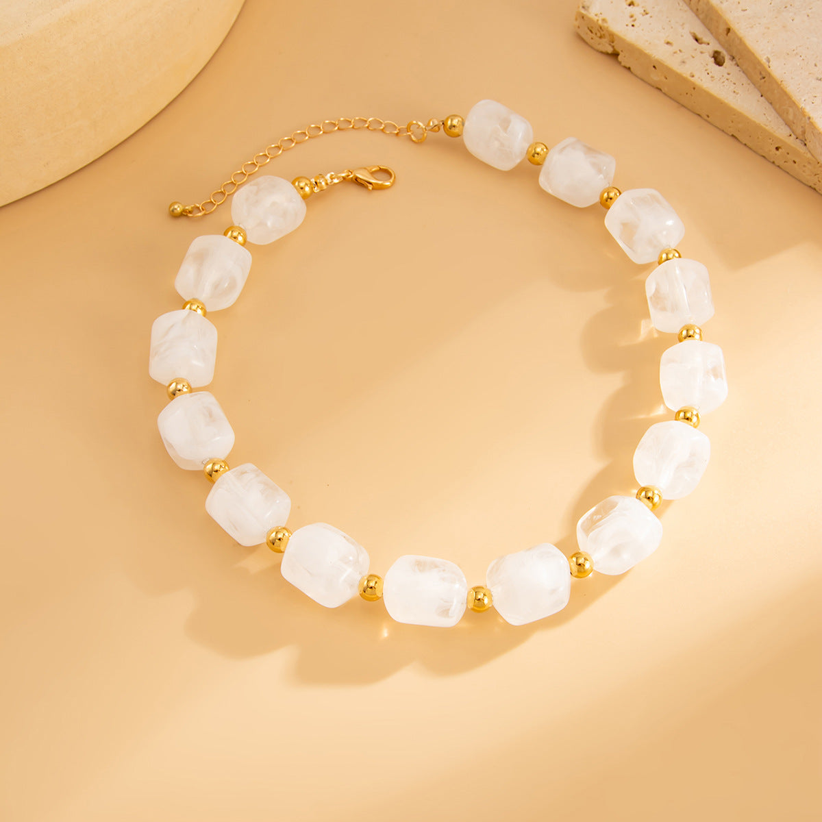 Bohemian Geometric Asymmetric Beaded Necklace