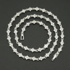Classic Cluster Tennis Necklace in Two Metal Tones