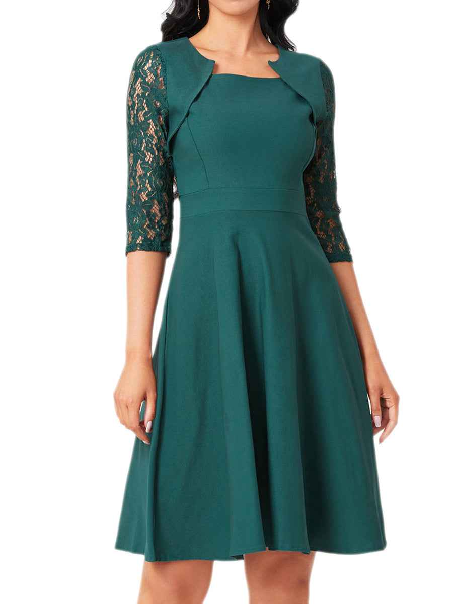 Lace Dress with Delicate Trims and a Flattering Soft Cut