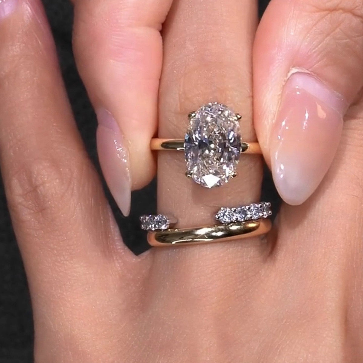 European-Style Stacked Zirconia Diamond-Look Ring