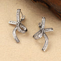 Baguette Diamond-Look Ribbon Drop Earrings