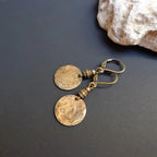 Vintage-Style Bronze-Tone Leverback Coin Drop Earrings