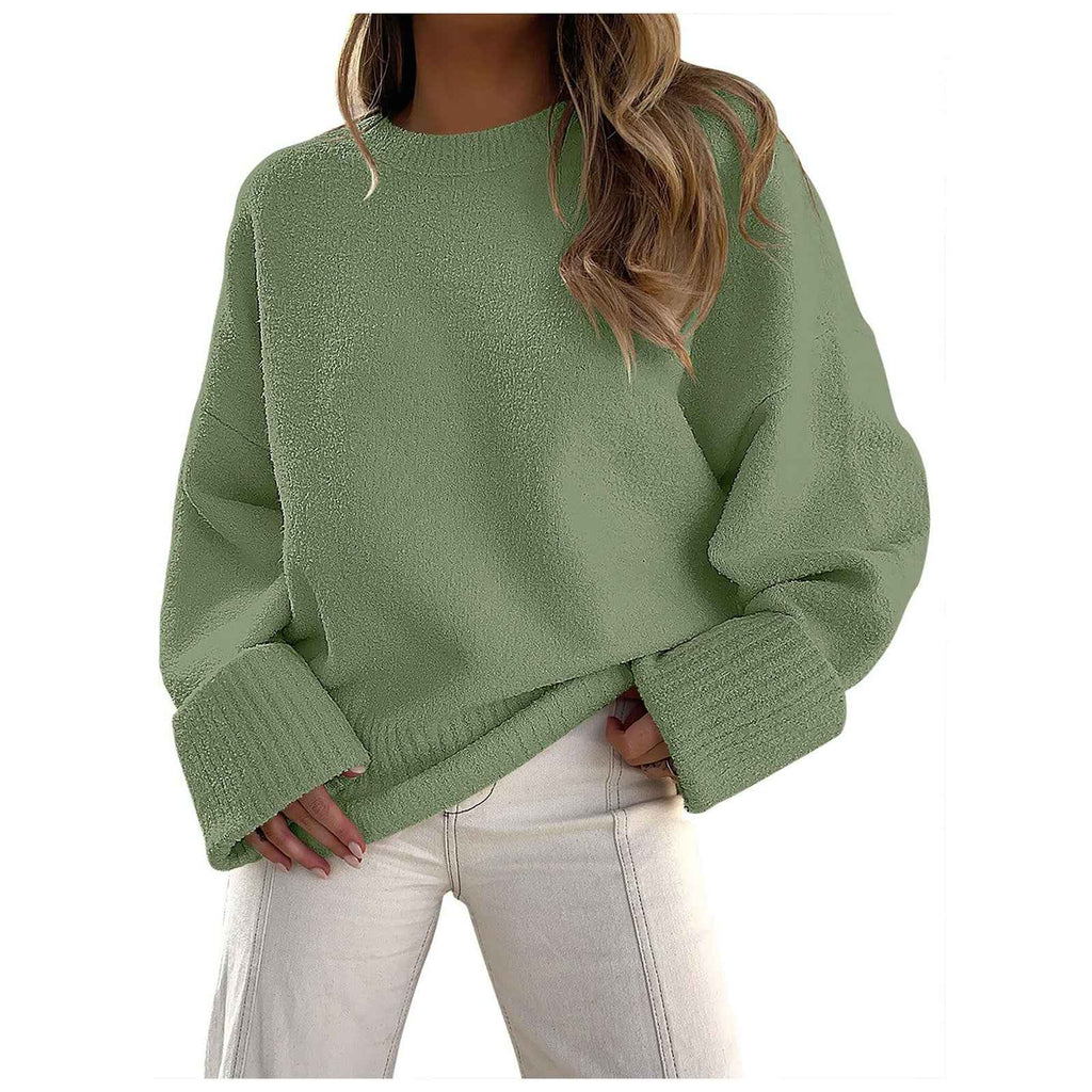 Oversized Fluffy Knit Jumper with Soft Loose-Fit Shape