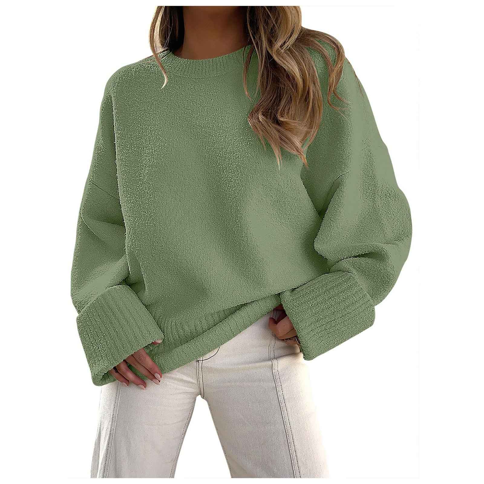 Oversized Fluffy Knit Jumper with Soft Loose-Fit Shape