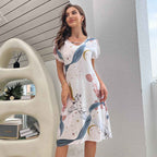 Cotton Crepe Loungewear Set with Airy Two-Piece Shape
