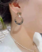 Crystal Earrings in Gold Tone in Two Styles