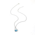 Zilverkleurige ketting met turquoise bedel