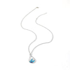 Zilverkleurige ketting met turquoise bedel