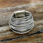 Handmade Vintage-Style Silver-Tone Wire Wrap Bracelet