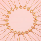 Floral Charm Initial Necklace in Gold Tone