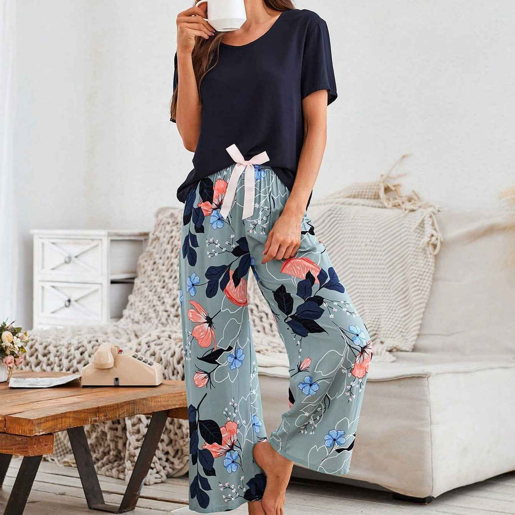 Cotton Crepe Loungewear Set with Airy Two-Piece Shape
