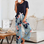 Cotton Crepe Loungewear Set with Airy Two-Piece Shape