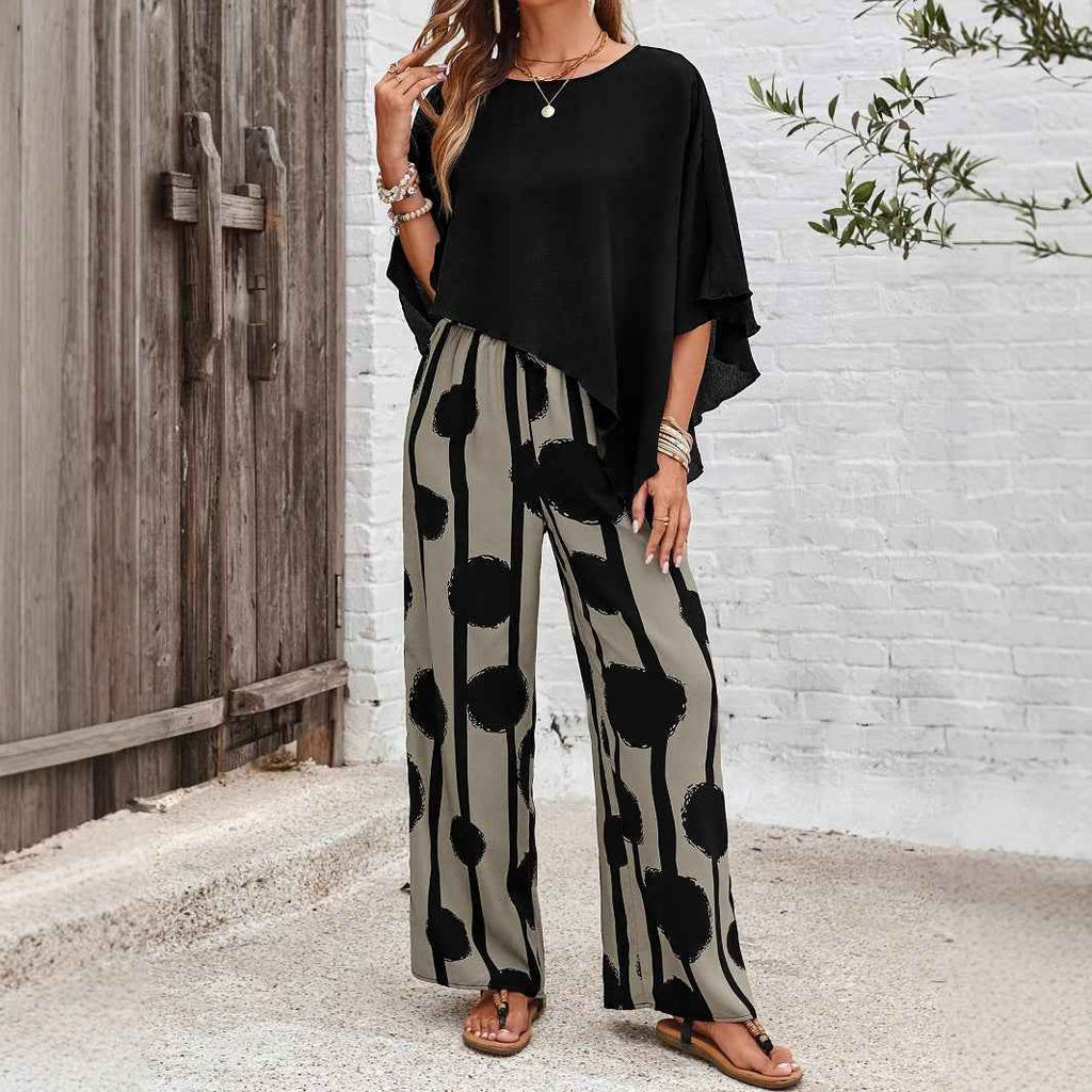 Lightweight Two-Piece Set with Long Trousers for Summer