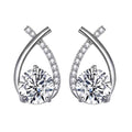 Crossover Solitaire Drop Earrings