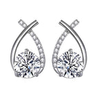 Crossover Solitaire Drop Earrings
