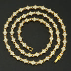 Classic Cluster Tennis Necklace in Two Metal Tones