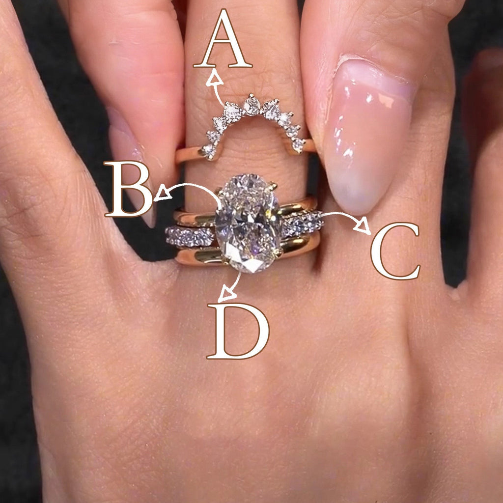 European-Style Stacked Zirconia Diamond-Look Ring