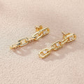 Zirconia Chain Earrings in Gold Tone