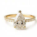 Water Drop Zirconia Inlaid Ring in Three Tones