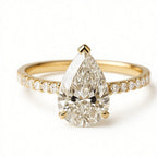 Water Drop Zirconia Inlaid Ring in Three Tones