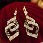 Layered Earrings in Gold Tone