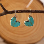 Turquoise Love Earrings in Rose Gold Tone