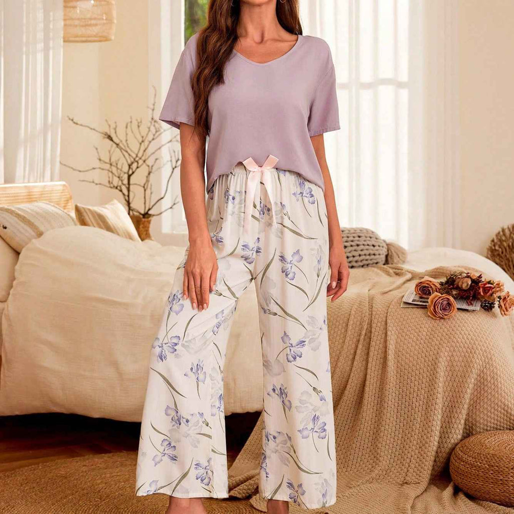 Cotton Crepe Loungewear Set with Airy Two-Piece Shape