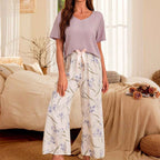 Cotton Crepe Loungewear Set with Airy Two-Piece Shape