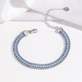Armband met rij stenen in saffierlook, smaragdlook of robijnlook