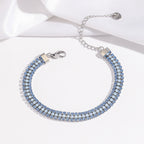 Armband met rij stenen in saffierlook, smaragdlook of robijnlook