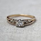 Vintage-Style Zirconia Fine Gold-Tone Ring