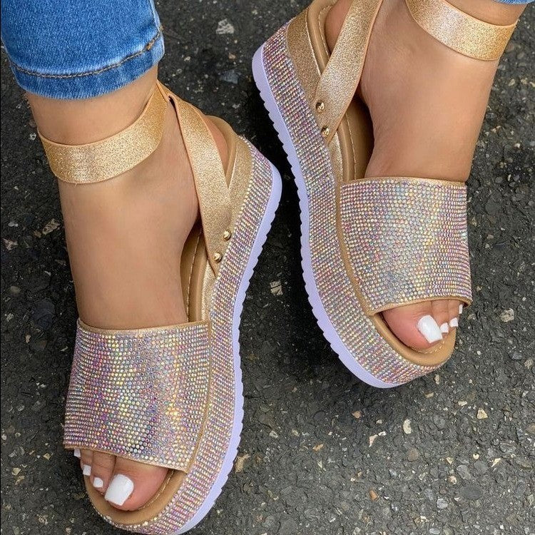 Rhinestone Ankle Strap Sandals