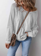 Crew Neck Sweatshirt with Long Sleeves and Relaxed Fit