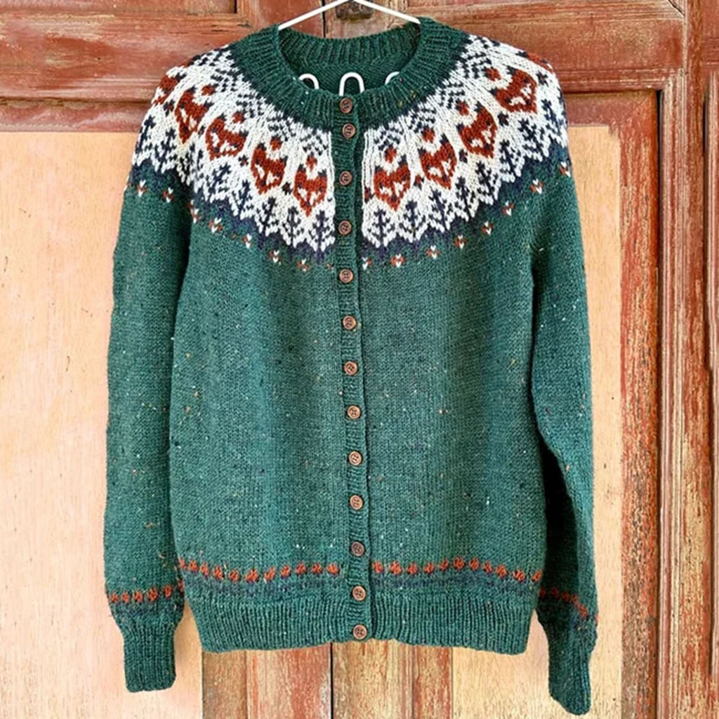 Ribbed Knit Cardigan with Button Placket and Slim Fit