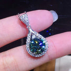 Green Stone Swirl Pendant Necklace