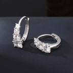 Cubic Zirconia Hinged Hoop Earrings