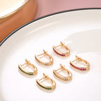 Gold-Plated Zirconia Hinged Hoop Earrings