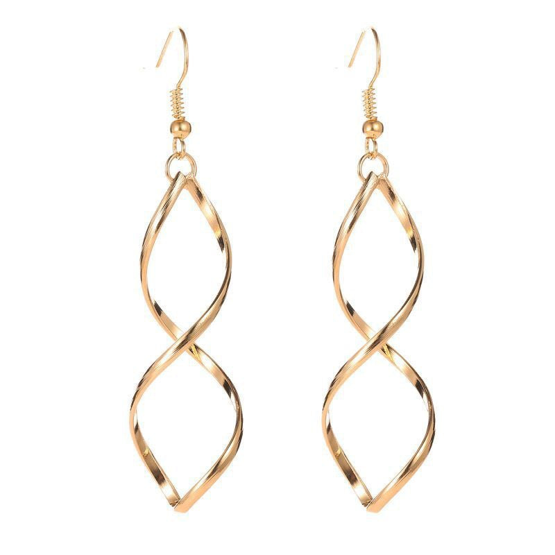 Spiral Dangle Earrings in Gold Tone