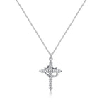 Cross and Crown Necklace in Many Finishes