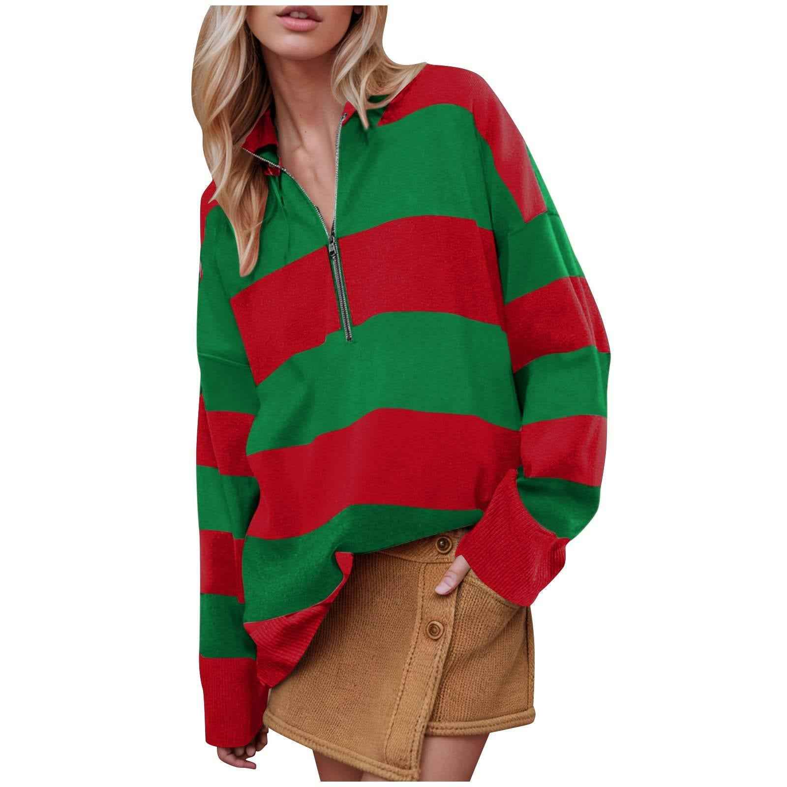 Half Zip Knitted Jumper with Long Sleeves and Relaxed Fit