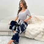 Cotton Crepe Loungewear Set with Airy Two-Piece Shape