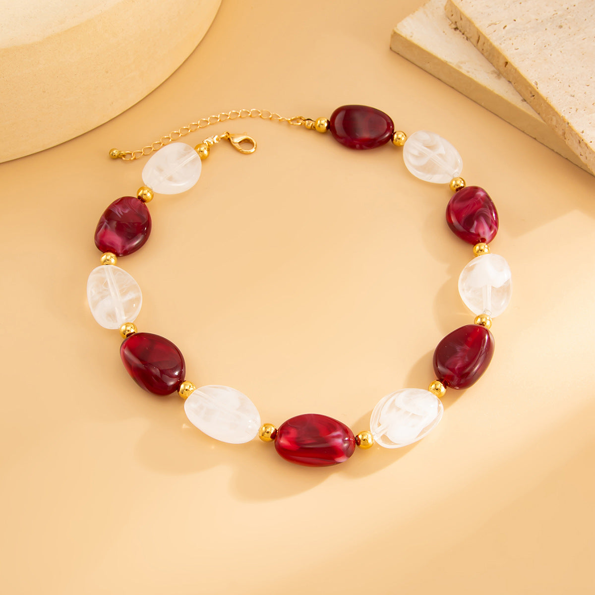 Bohemian Geometric Asymmetric Beaded Necklace