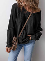 Crew Neck Sweatshirt with Long Sleeves and Relaxed Fit