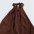 Halter Neck Open-Back Straight Maxi Dress